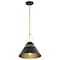 Nuvo Adina 1-Light Medium Pendant Matte Black and Natural Brass 60/7766 - alternate 4